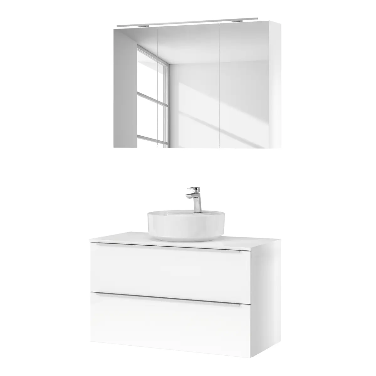 Badezimmerset MYBA XXXVI 2-teilig 100cm Weiß/Weiß | Weiß