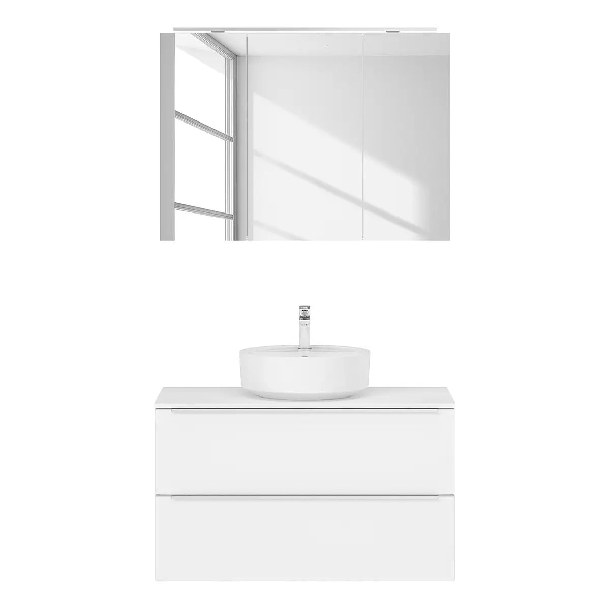Badezimmerset MYBA XXXVI 2-teilig 100cm Weiß/Weiß | Weiß