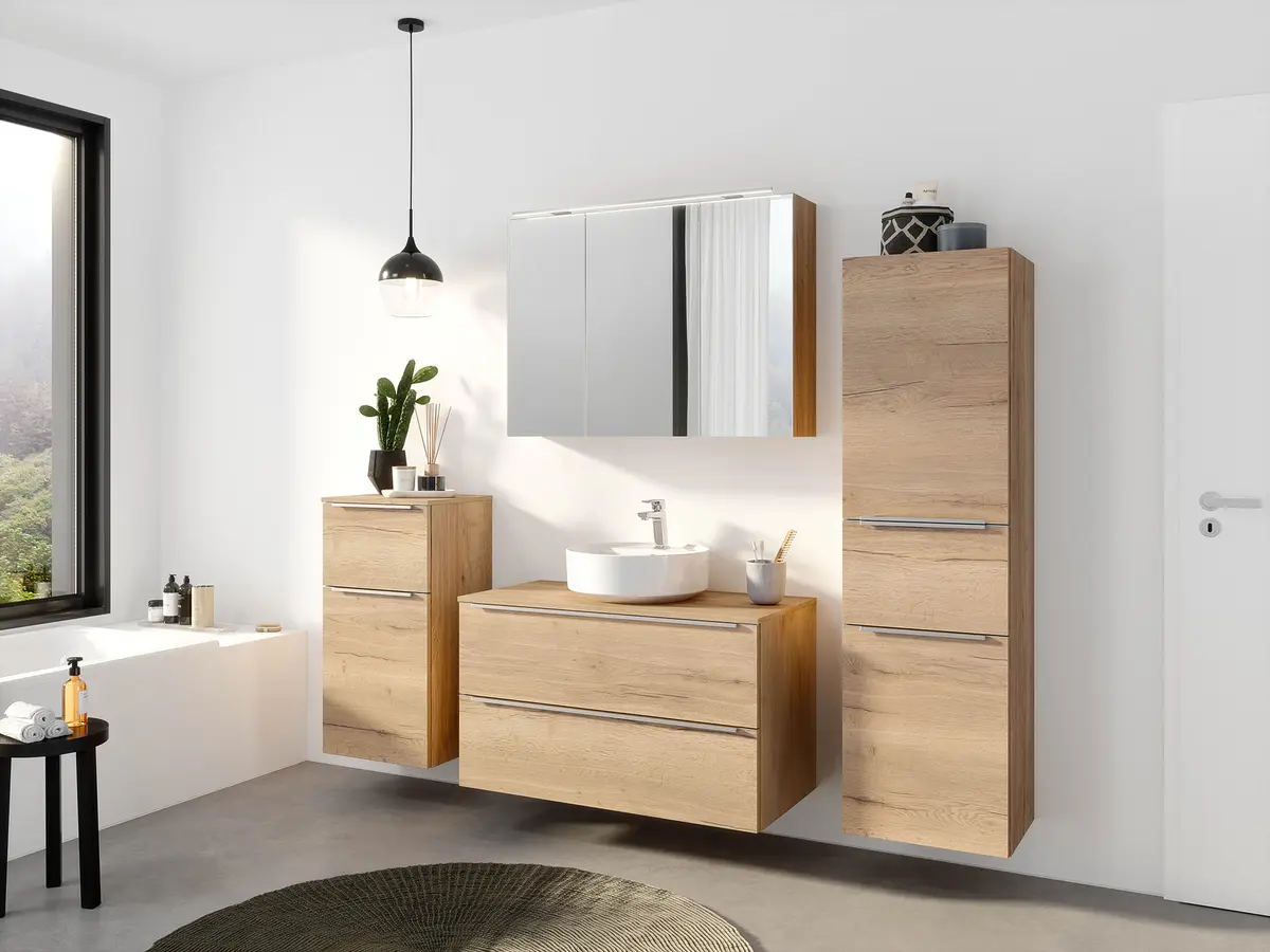 Badezimmerset MYBA XXXVI 2-teilig 100cm Braun/Eiche Dekor
