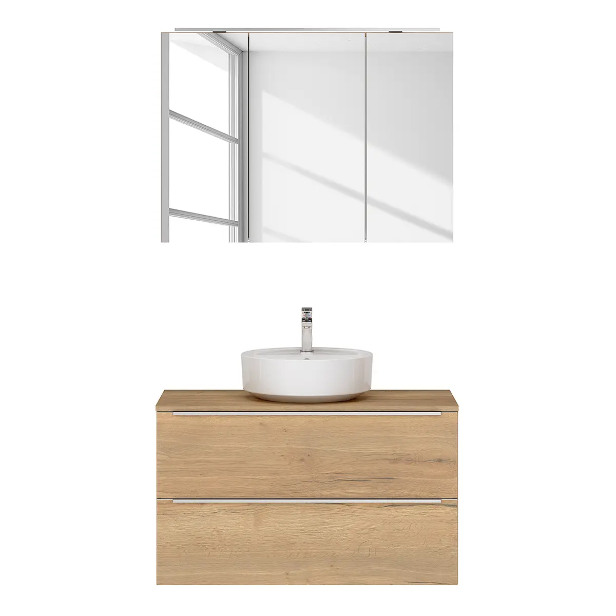 Badezimmerset MYBA XXXVI 2-teilig 100cm Braun/Eiche Dekor