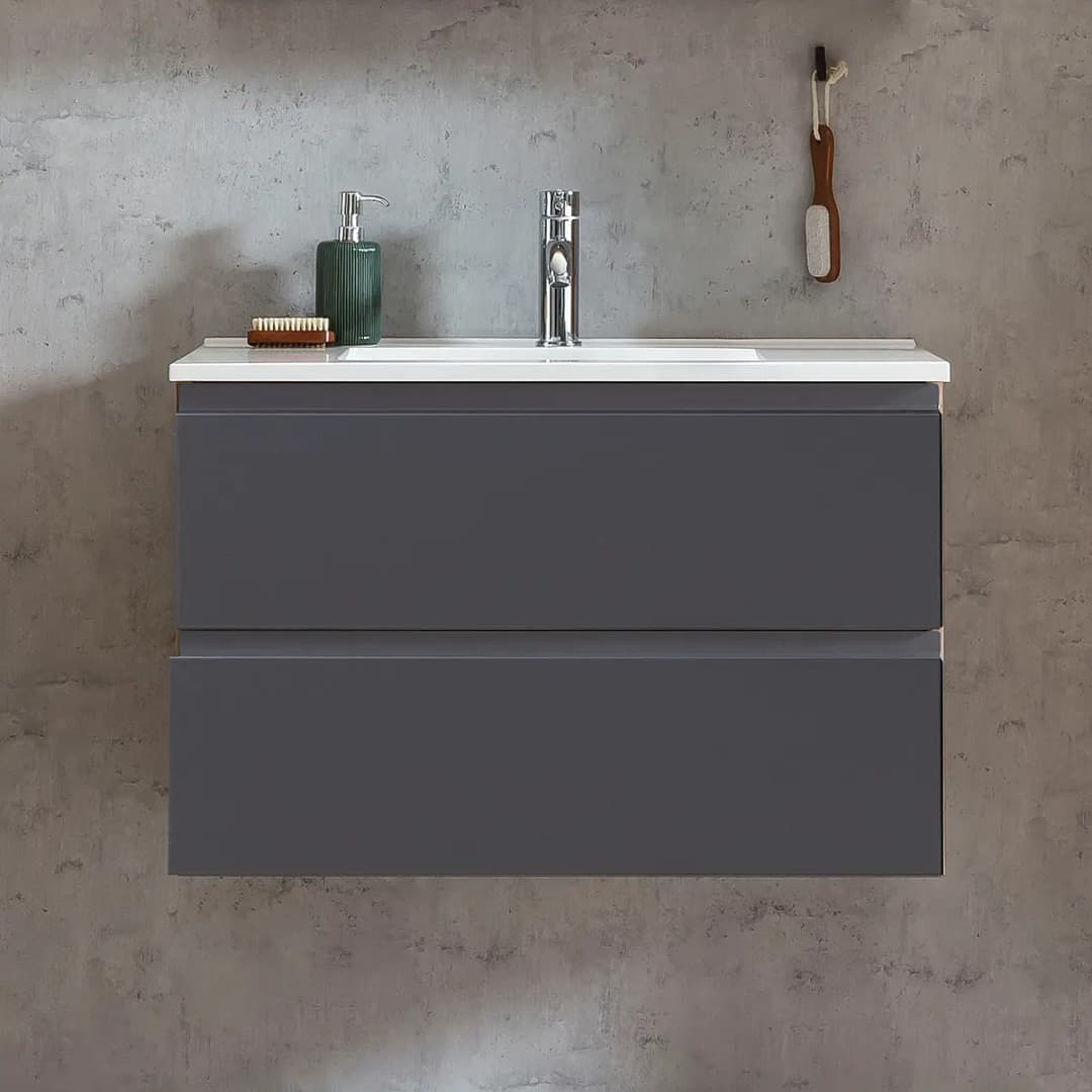 Waschtisch I 80 x 56 x 47cm Grau/Matt Grau | Grau