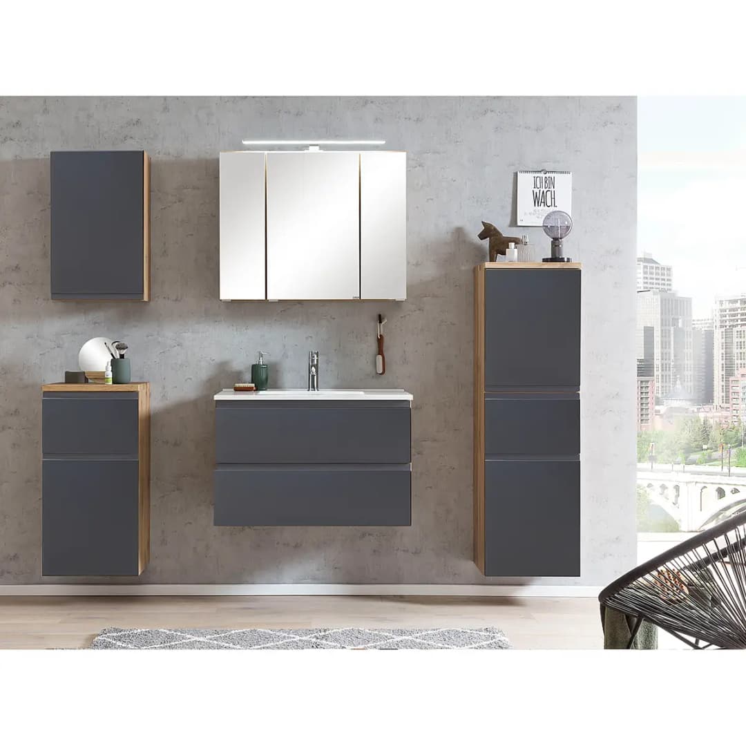 Waschtisch I 80 x 56 x 47cm Grau/Matt Grau | Grau