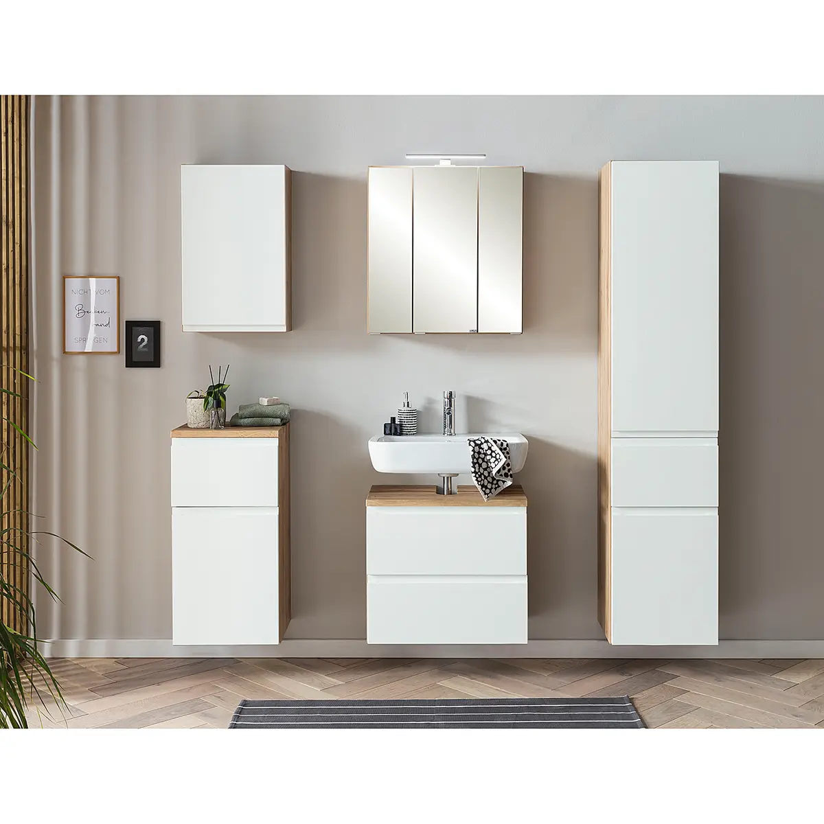 Hochschrank I 40cm Weiß/Matt Weiß | Weiß