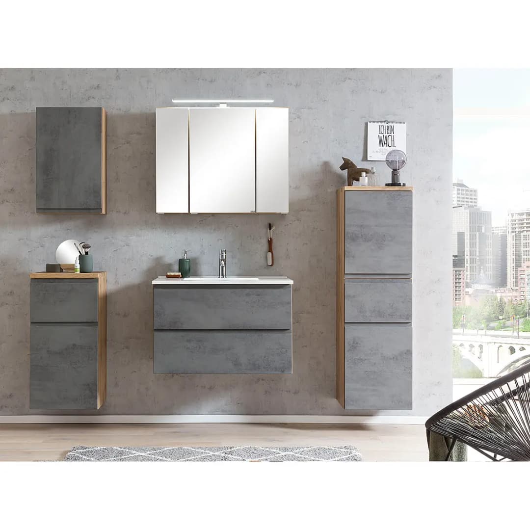 Waschtisch I 80 x 56 x 47cm Grau/Beton Dekor | Grau