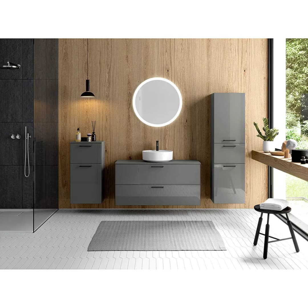 Waschtisch MYBA XII 120cm Grau/Hochglanz Grau | Grau