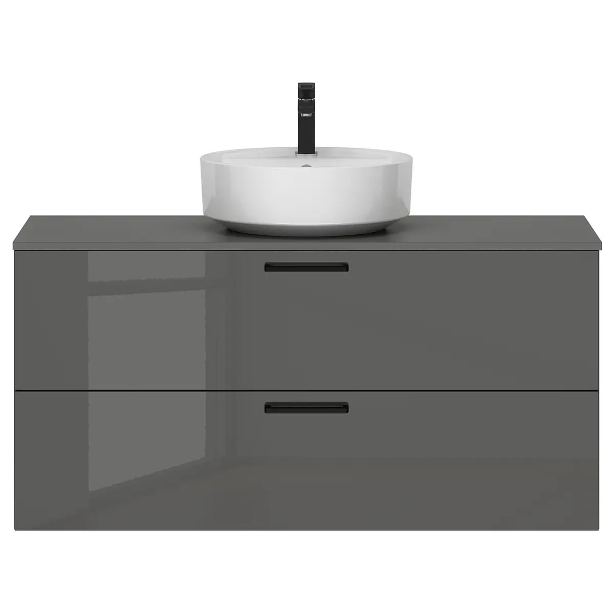 Waschtisch MYBA XII 120cm Grau/Hochglanz Grau | Grau
