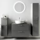 Badezimmerset MYBA LXXII 4-teilig 140cm Grau/Hochglanz Grau