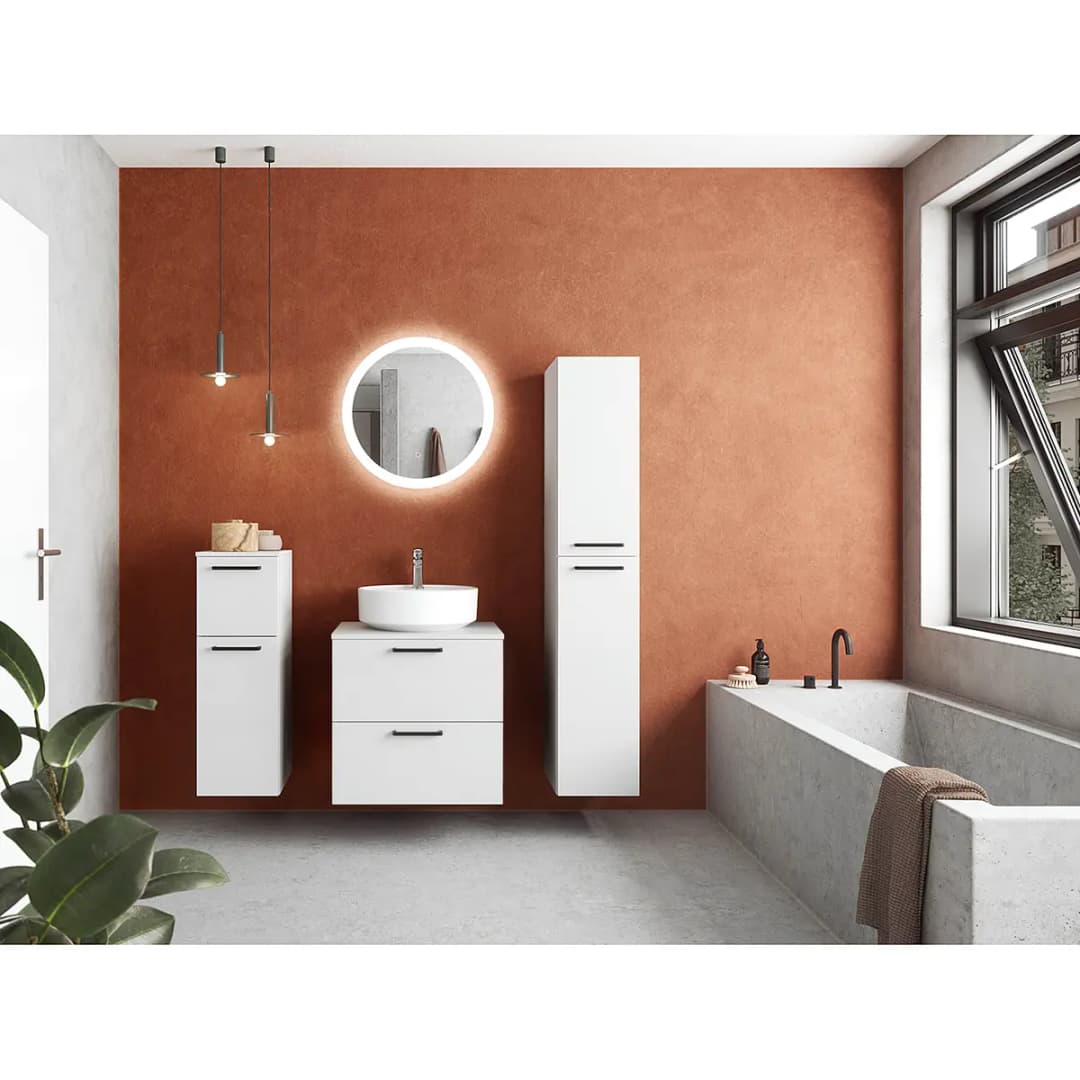 Badezimmerset MYBA LXXIII 4-teilig 120cm Weiß/Hochglanz Weiß | Weiß