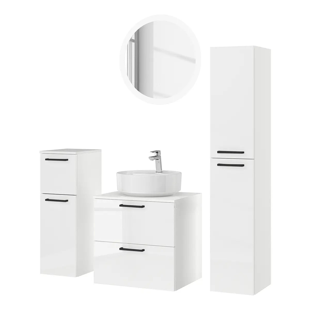 Badezimmerset MYBA LXXIII 4-teilig 120cm Weiß/Hochglanz Weiß | Weiß