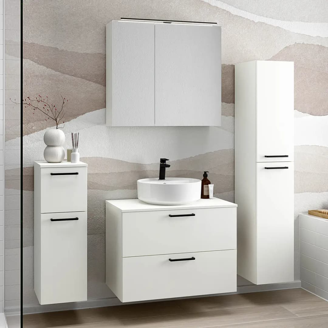 Badezimmerset MYBA LXI 4-teilig 140cm Weiß/Weiß | Weiß