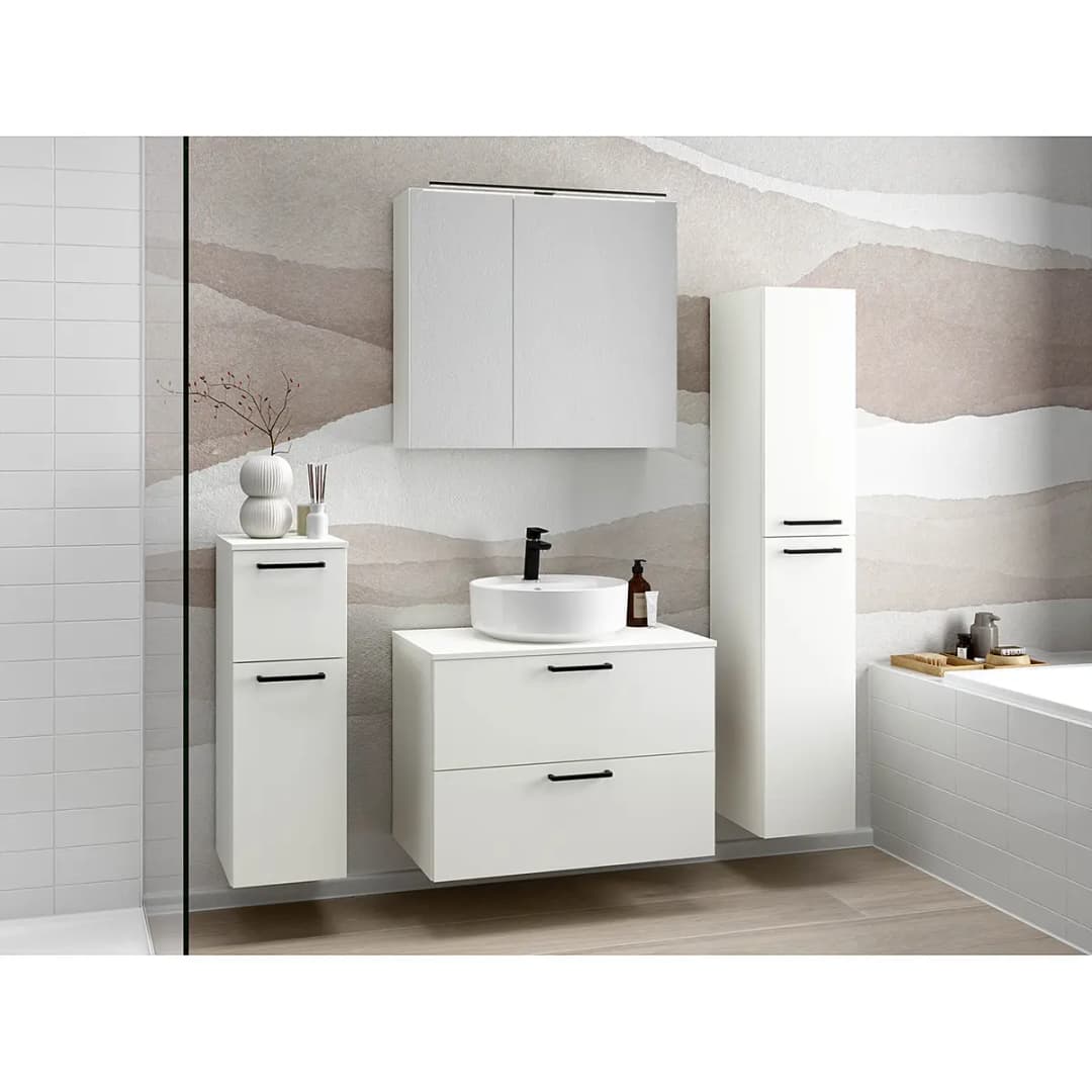 Badezimmerset MYBA LXI 4-teilig 140cm Weiß/Weiß | Weiß