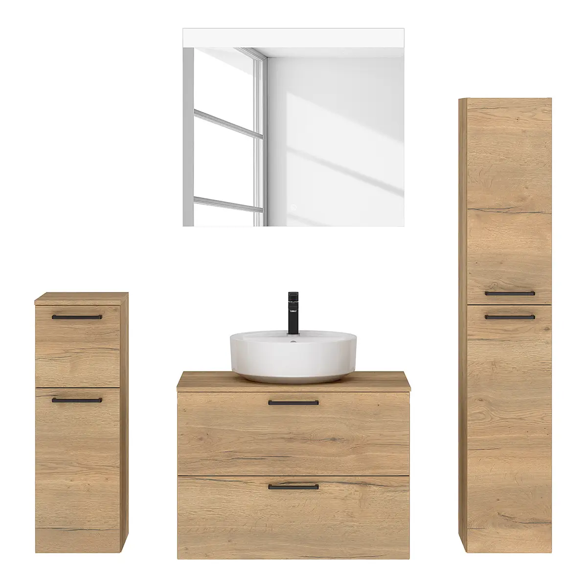 Badezimmerset MYBA LIX 4-teilig 140cm | Braun