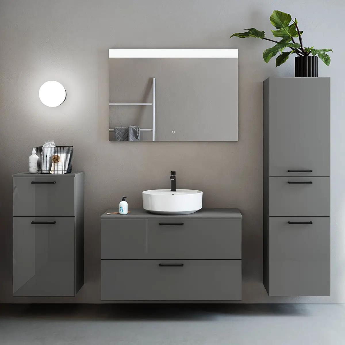 Badezimmerset MYBA LIX | Grau