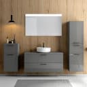 Badezimmerset MYBA LIX 4-teilig 210cm Grau/Hochglanz Grau | Grau