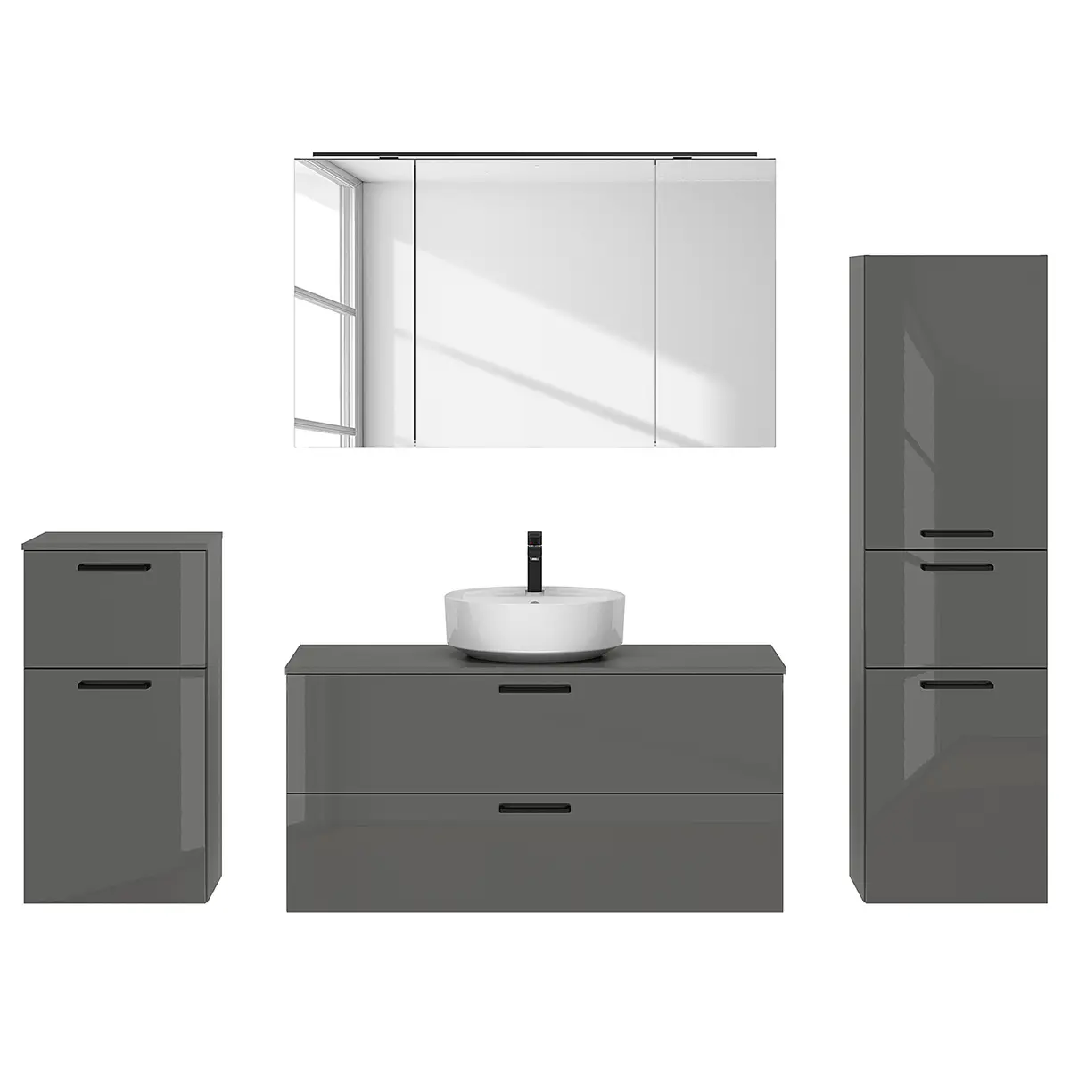 Badezimmerset MYBA LXI 4-teilig | Grau