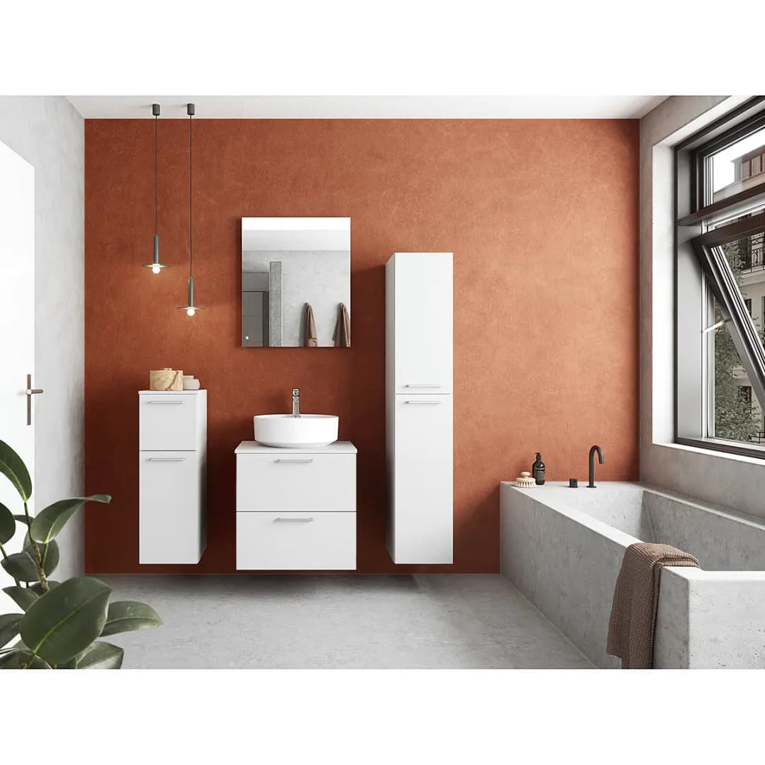 Badezimmerset MYBA LIV 2-teilig 60cm Weiß/Hochglanz Weiß | Weiß