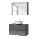Badezimmerset MYBA LVI 2-teilig 100cm Grau/Hochglanz Grau | Grau