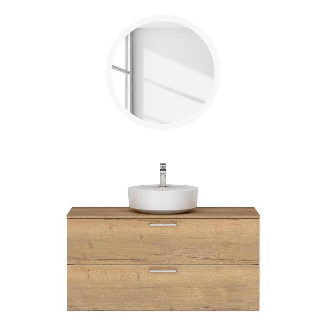 Badezimmerset MYBA LXX 2-teilig 120cm Braun/Eiche Dekor | Braun