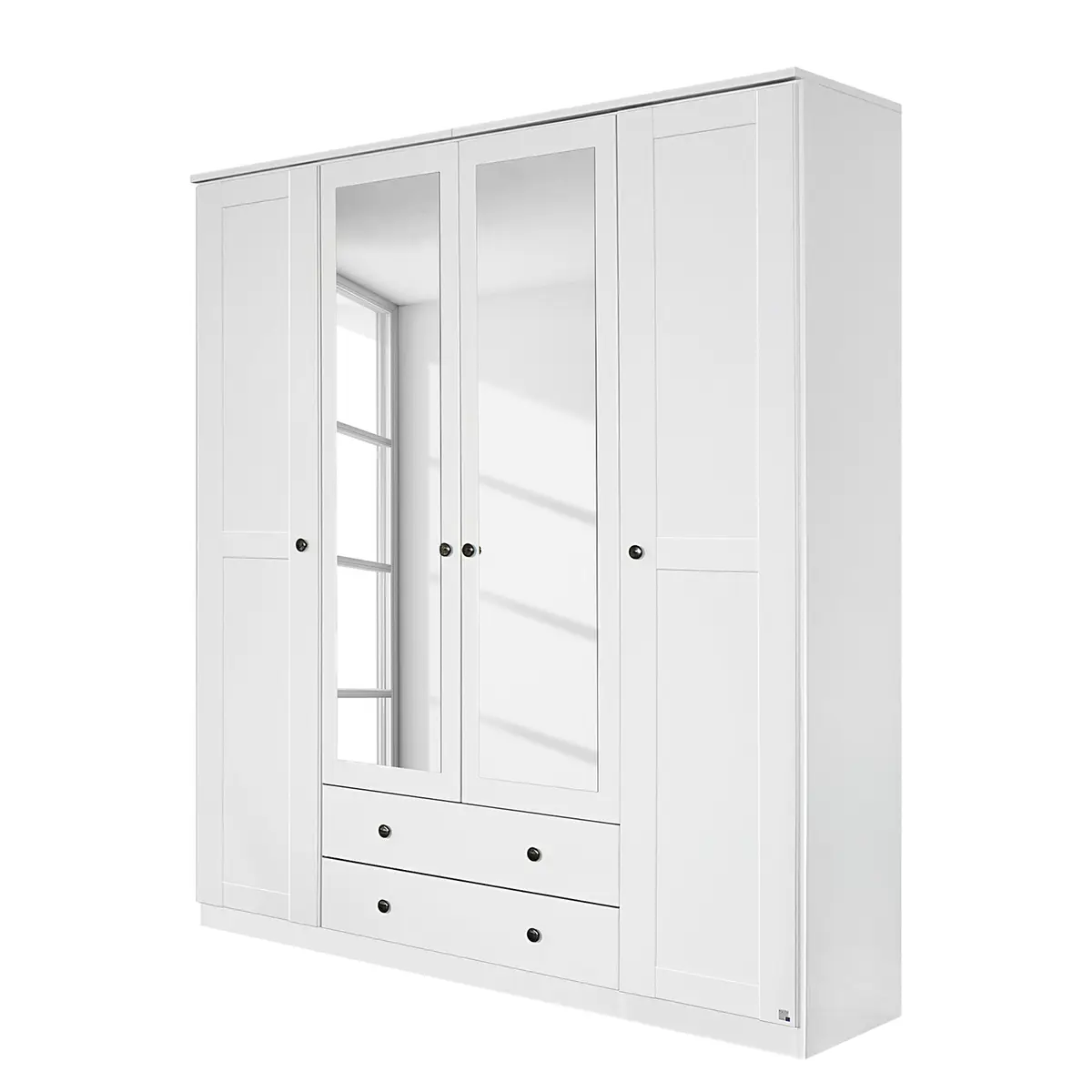 Drehtürenschrank I 181cm Weiß/Alpinweiß | Weiß