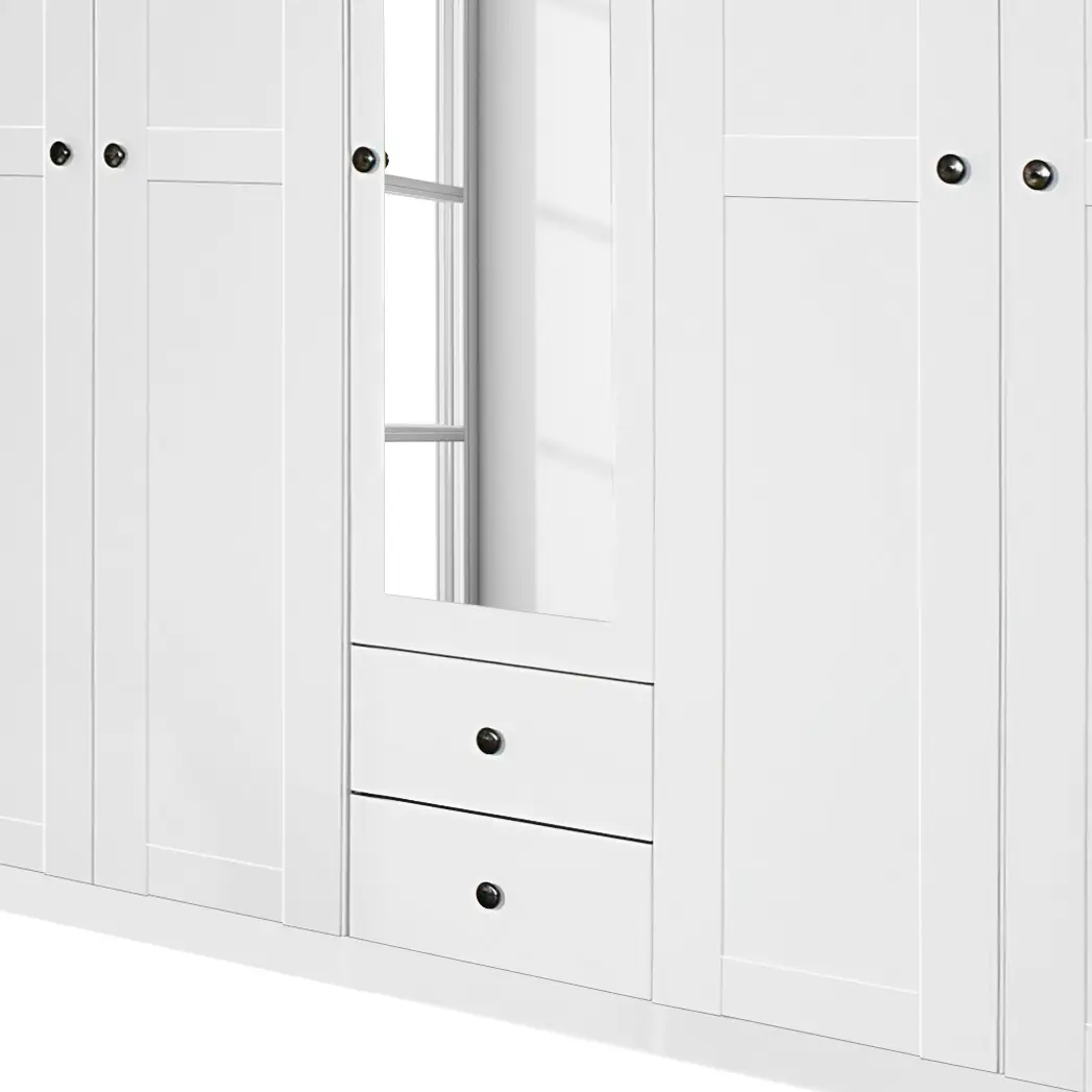 Drehtürenschrank I 226cm Weiß/Alpinweiß | Weiß