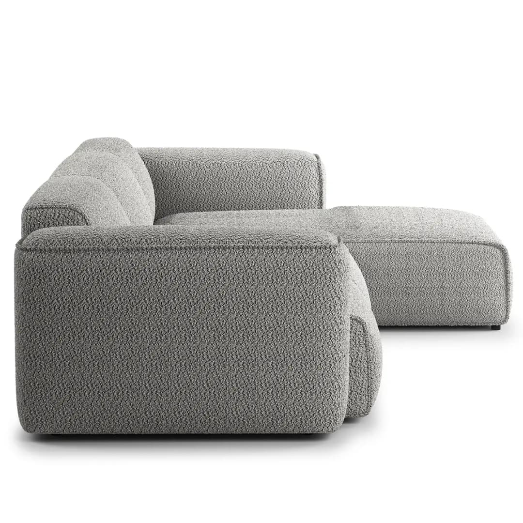 Ecksofa 3-Sitzer mit Longchair | Grau