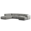 Wohnlandschaft Grau Teddy-Bouclé Stoff Bony | Grau