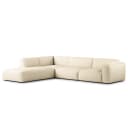 Ecksofa 3-Sitzer mit Recamiere Beige Cordstoff Snor | Beige