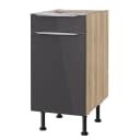 Unterschrank I 40cm Grau/Anthrazit/Wildeiche | Grau
