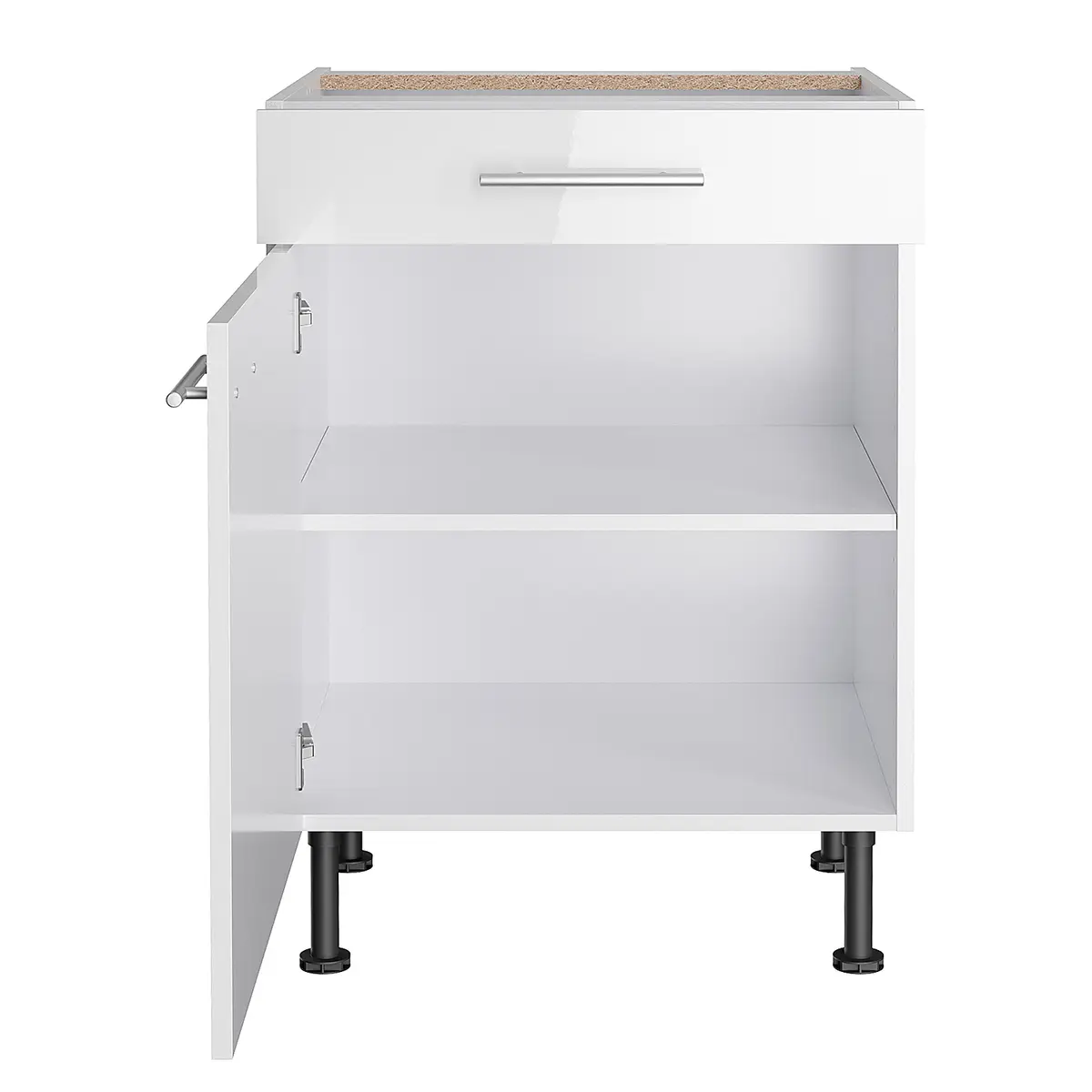 Unterschrank III 60cm Weiß/Hochglanz Weiß | Weiß