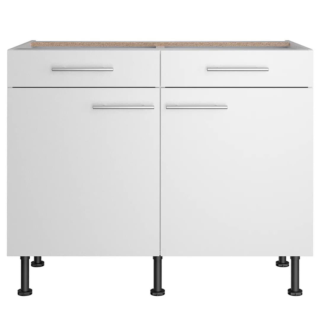 Unterschrank III 100cm Weiß/Weiß | Weiß