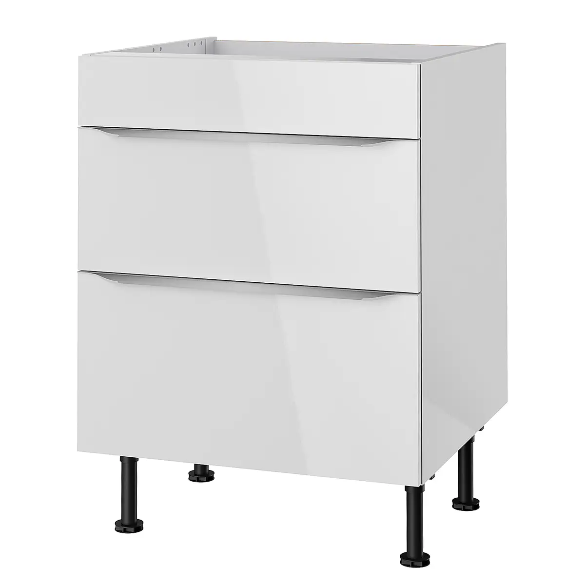 Kochfeld-Unterschrank 60cm Weiß/Hochglanz Weiß | Weiß