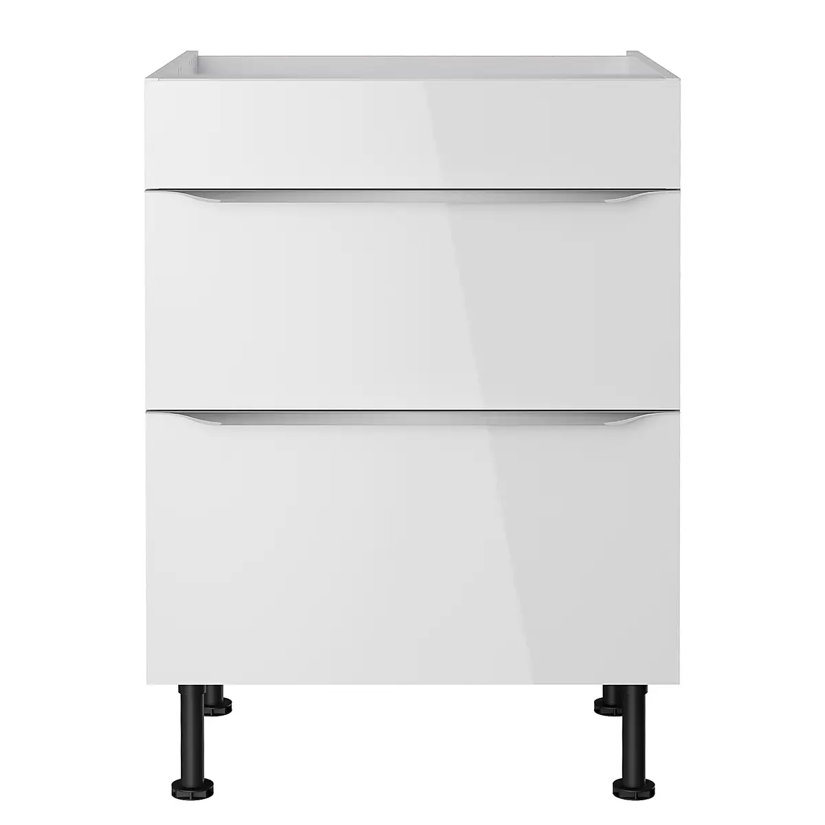 Kochfeld-Unterschrank 60cm Weiß/Hochglanz Weiß | Weiß