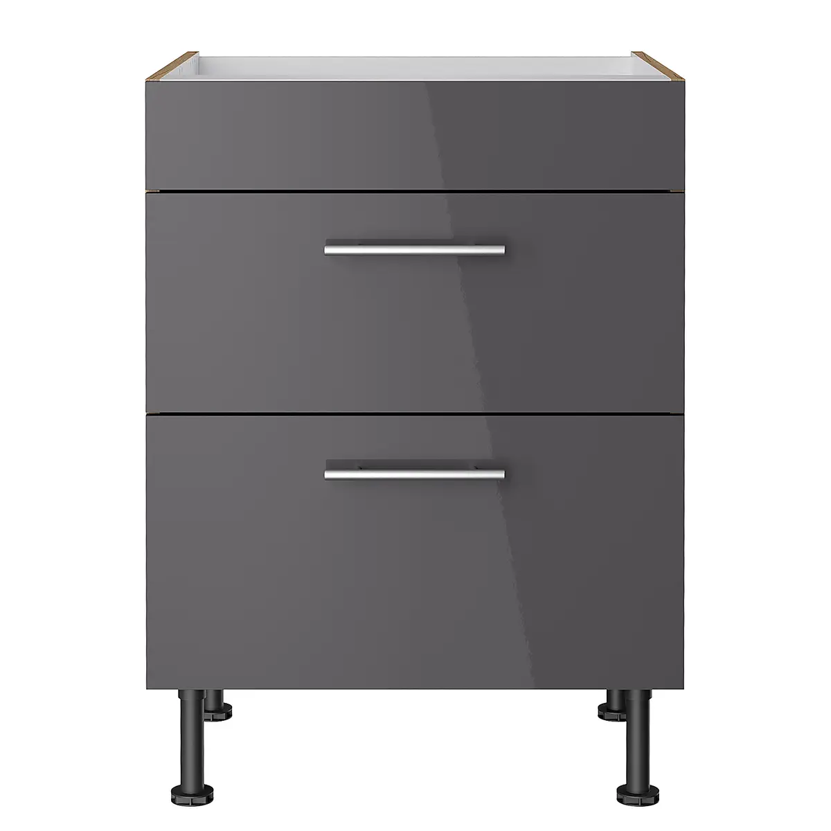 Kochfeld-Unterschrank II 60cm Grau/Anthrazit/Wildeiche | Grau