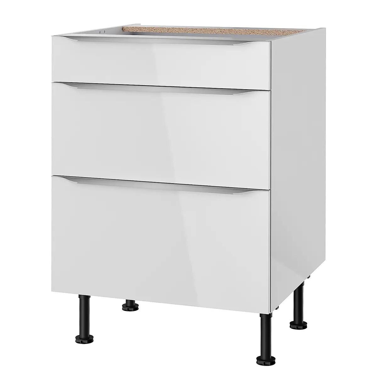 Unterschrank II 60cm Weiß/Hochglanz Weiß | Weiß
