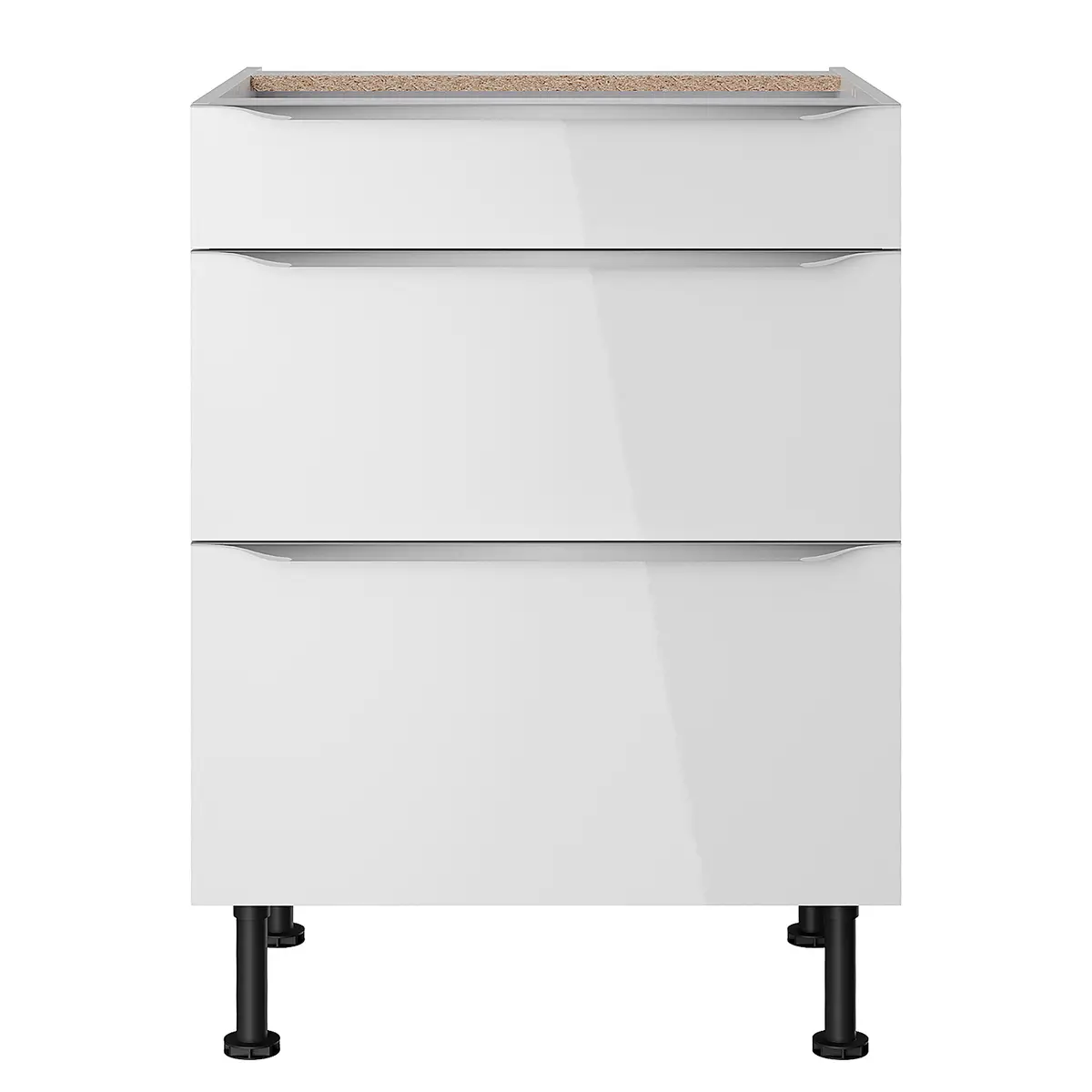 Unterschrank II 60cm Weiß/Hochglanz Weiß | Weiß