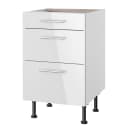 Unterschrank IV 50cm Weiß/Hochglanz Weiß | Weiß