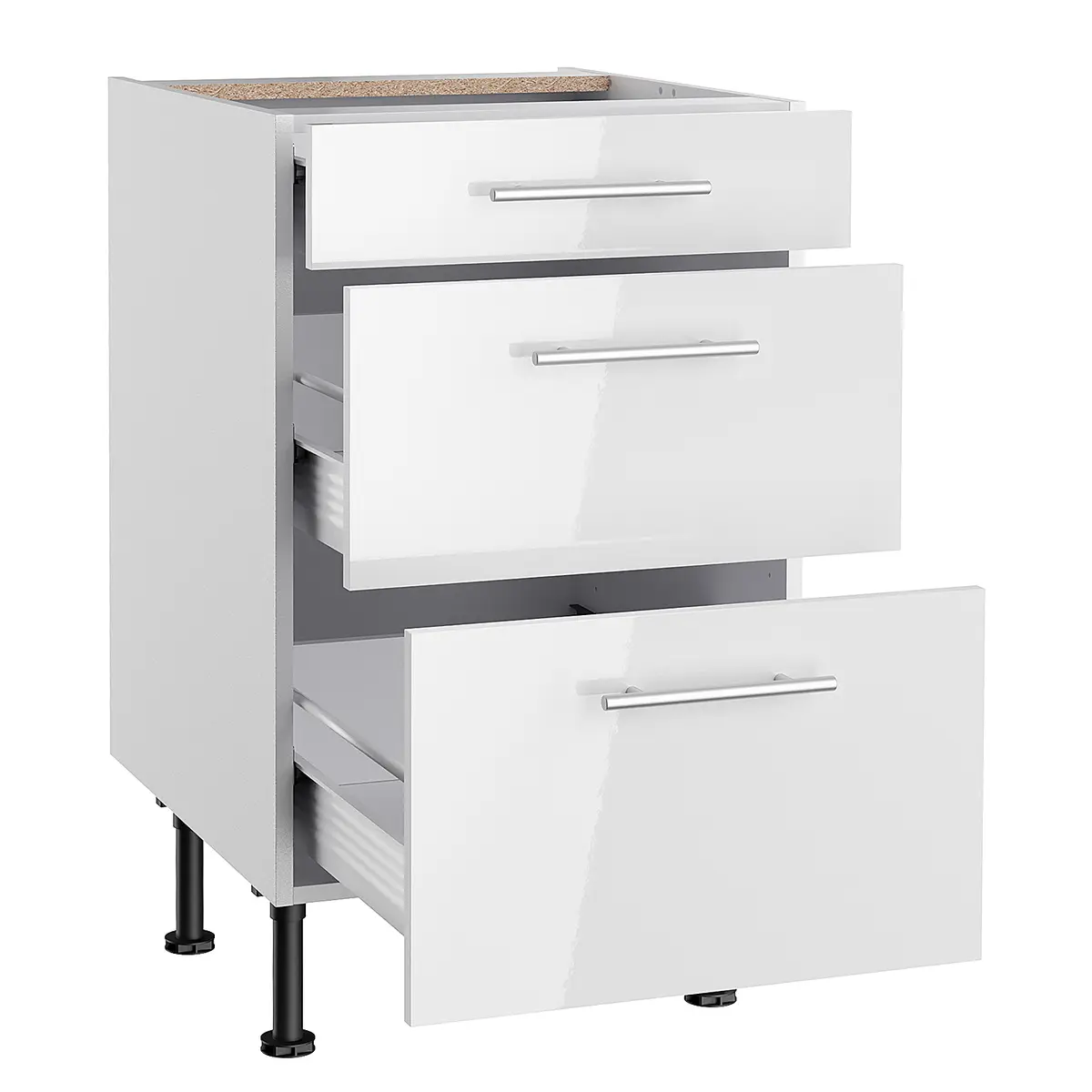 Unterschrank IV 50cm Weiß/Hochglanz Weiß | Weiß