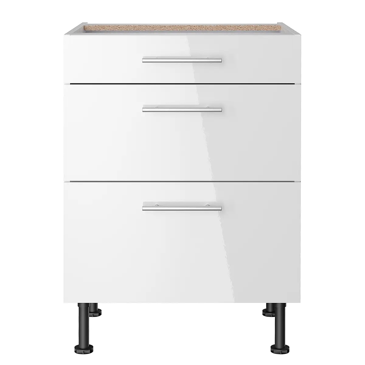 Unterschrank IV 60cm Weiß/Hochglanz Weiß | Weiß