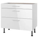 Unterschrank IV 90cm Weiß/Hochglanz Weiß | Weiß