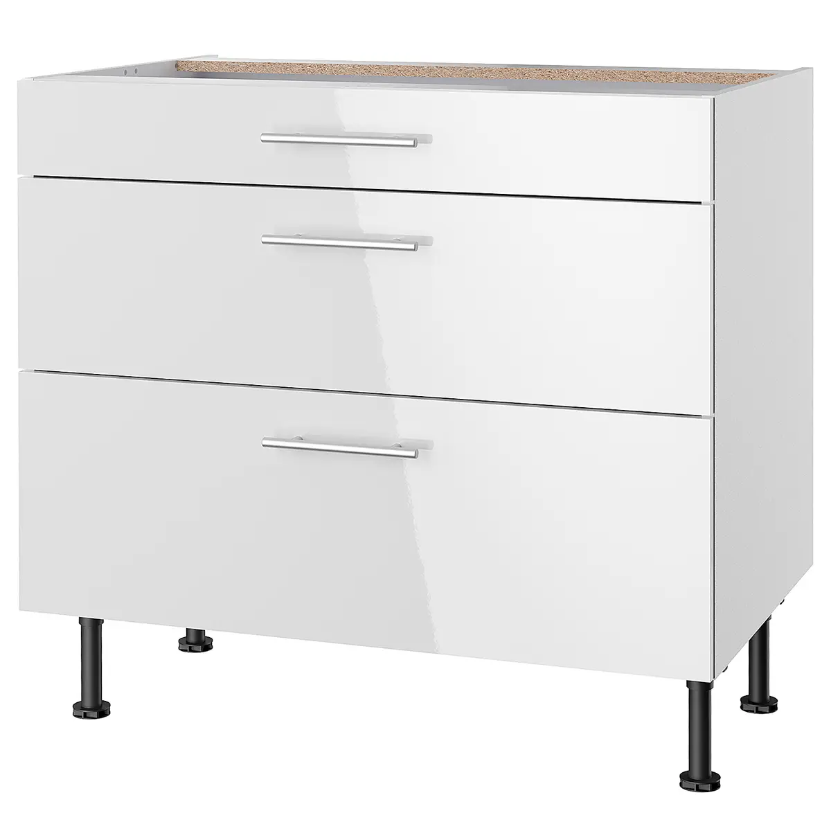 Unterschrank IV 90cm Weiß/Hochglanz Weiß | Weiß