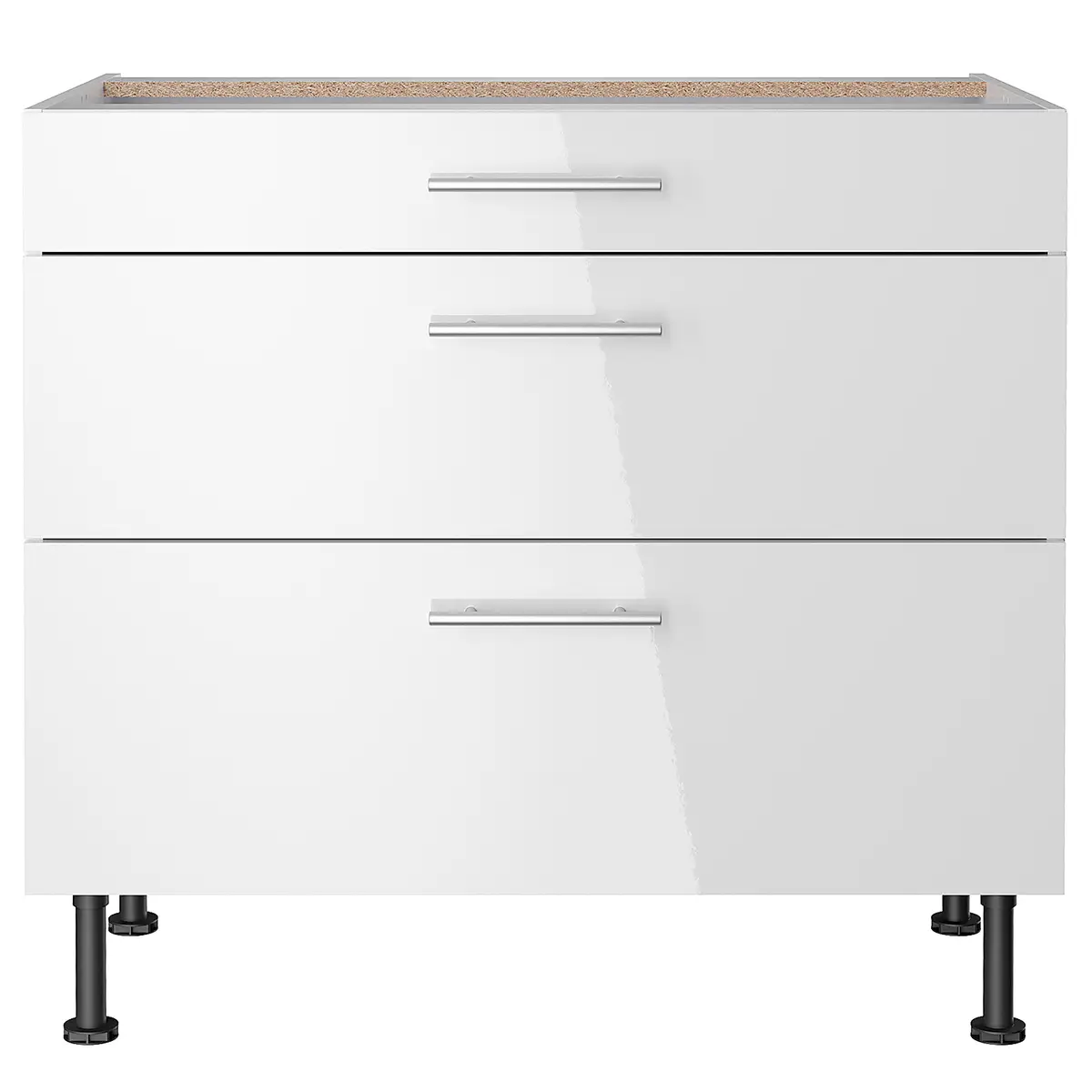 Unterschrank IV 90cm Weiß/Hochglanz Weiß | Weiß
