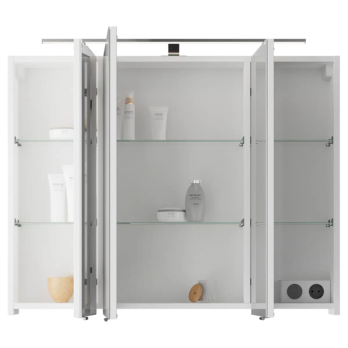 Spiegelschrank 4035 II 90cm Weiß/Weiß | Weiß