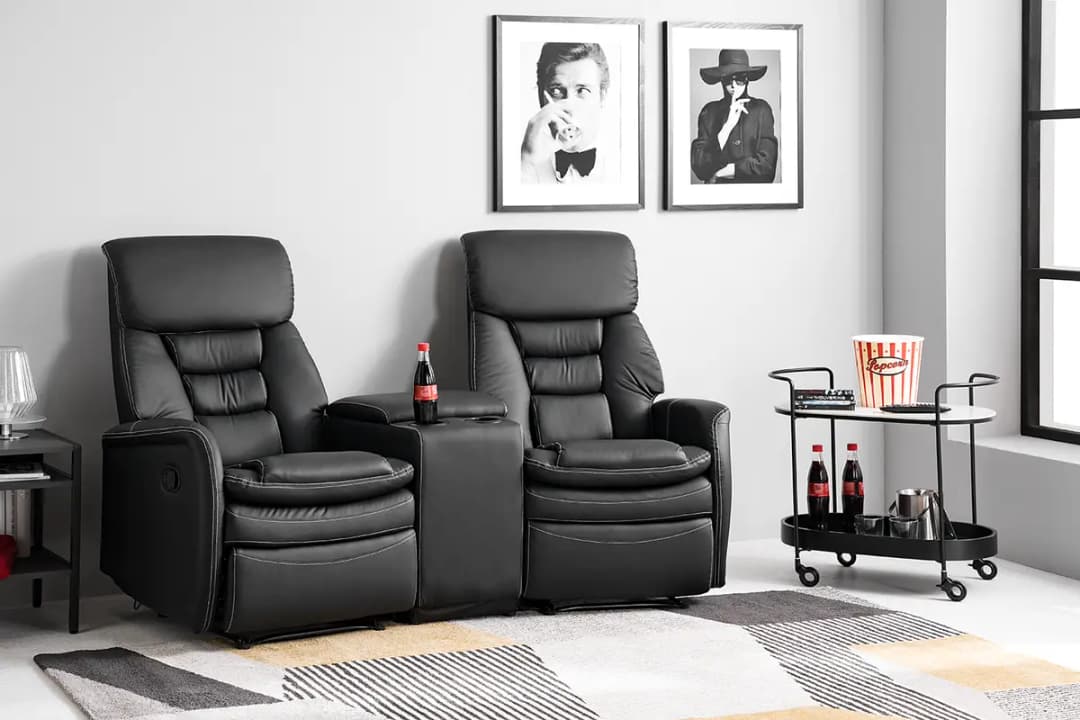 2-Sitzer Kinosofa Asti | Schwarz