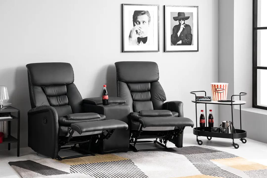 2-Sitzer Kinosofa Asti | Schwarz