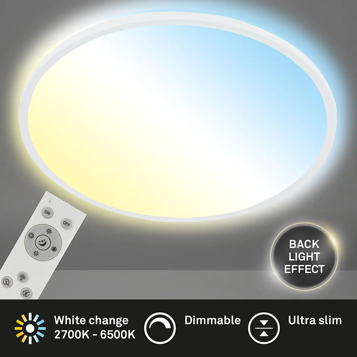 LED-Deckenleuchte Slim V | Weiß