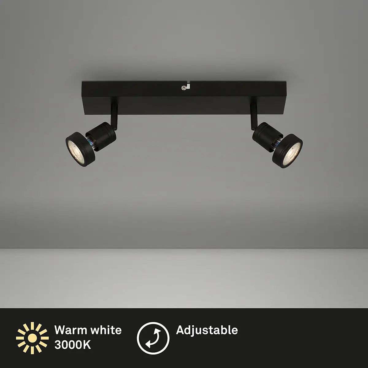 LED-Deckenleuchte Rugi | Schwarz