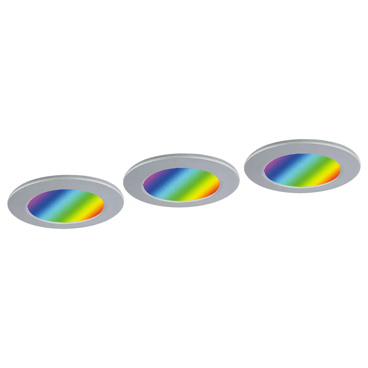 LED-Einbauleuchte Fungo Color 3er Set | Silber