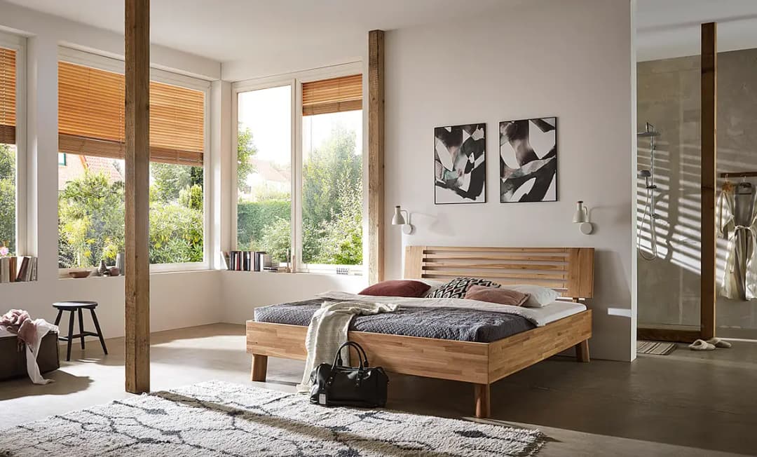 Massivholzbett Coroo III 100 x 200cm | Braun