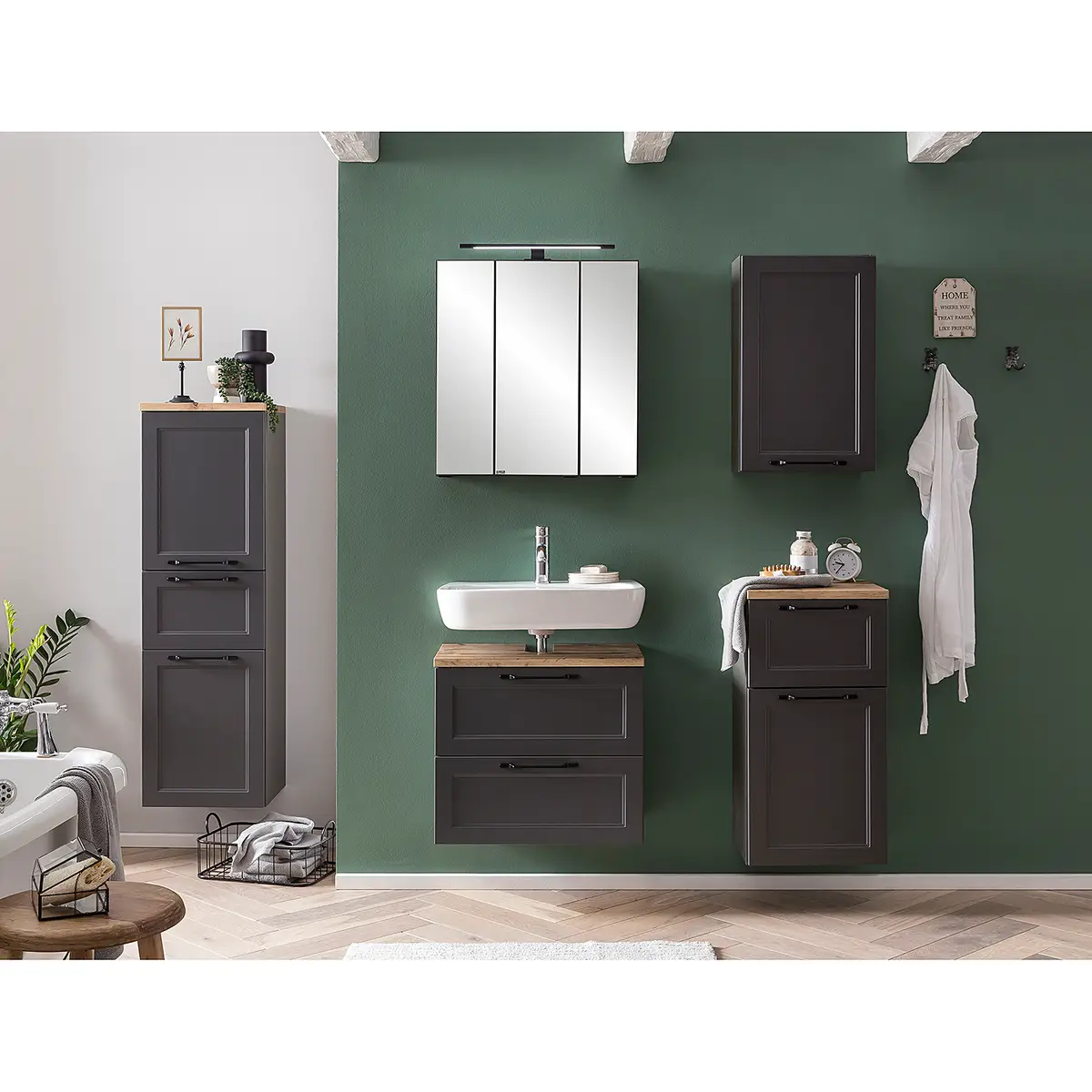 Waschbeckenunterschrank Vellau | Grau