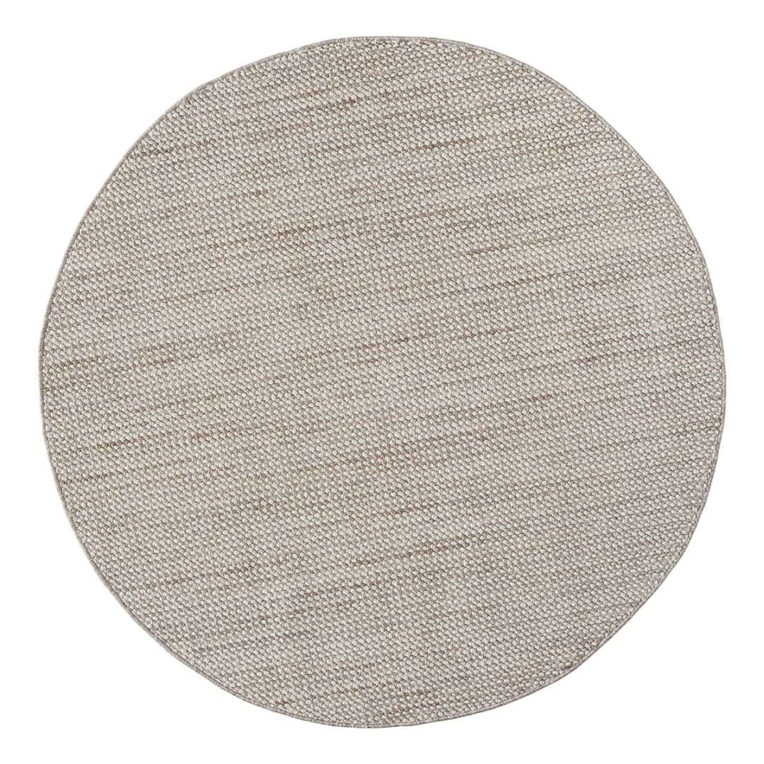 Kurzflorteppich Weiß/Weiß/Beige 120 x 120cm Mischgewebe